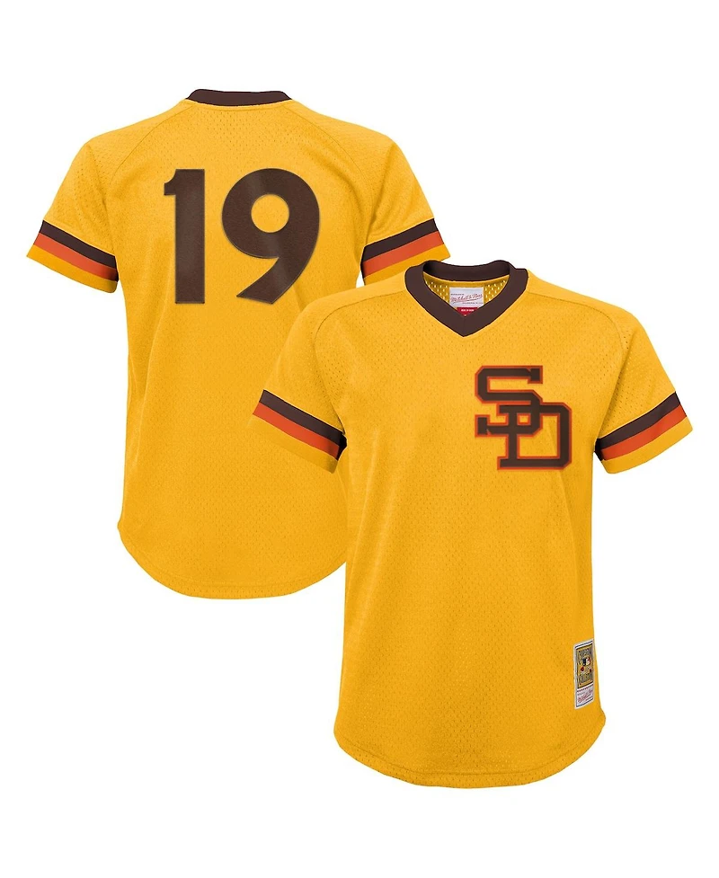 Mitchell & Ness Big Boys and Girls Tony Gwynn Gold San Diego Padres Cooperstown Collection Mesh Batting Practice Jersey
