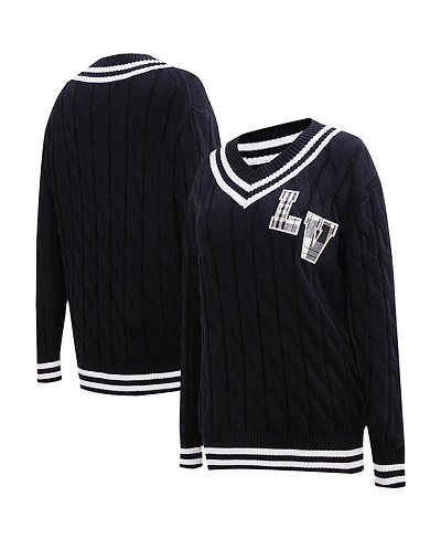 Pro Standard Women's Black Las Vegas Raiders Prep V-Neck Pullover Sweater