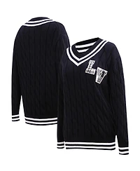 Pro Standard Women's Black Las Vegas Raiders Prep V-Neck Pullover Sweater