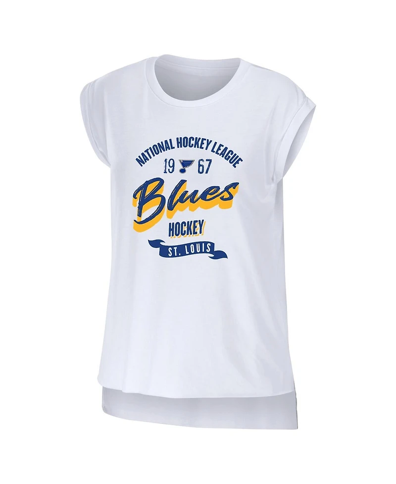 Wear by Erin Andrews Women's White St. Louis Blues Domestic Tank Top