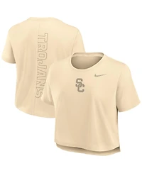 Nike Women's Tan Usc Trojans Performance Cropped T-Shirt