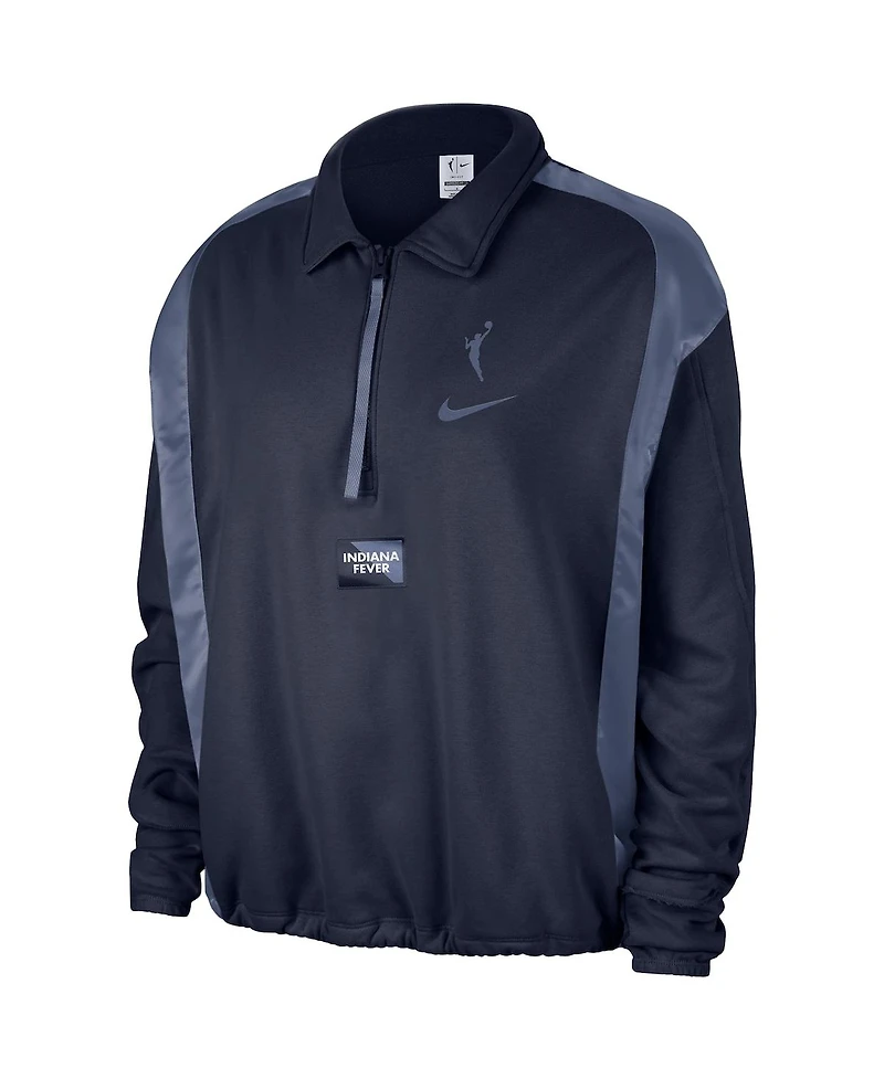 Nike Women's Navy Indiana Fever Basketball Fleece Quarter-Zip Performance Pullover Sweatshirt