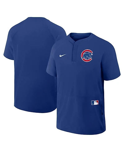 Nike Men's Royal Chicago Cubs Authentic Collection Raglan Short Sleeve Wind Shirt