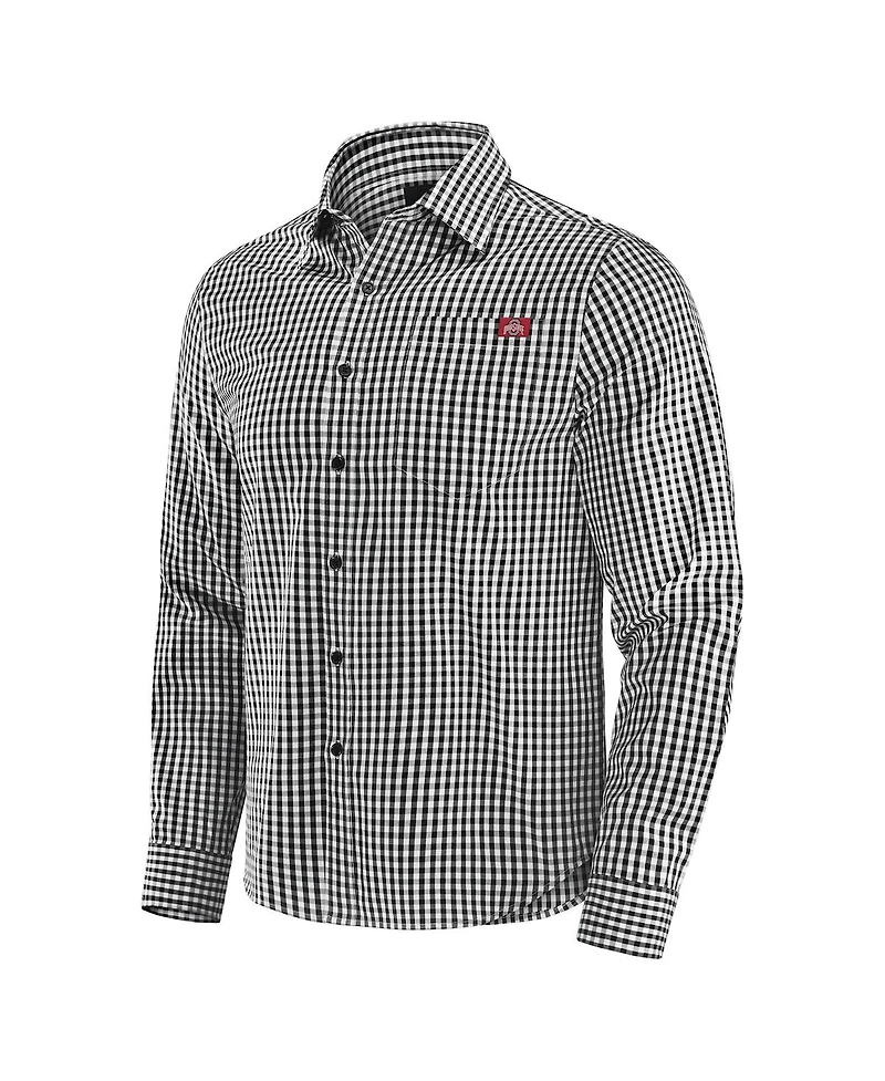 J. Palmer Men's Black Ohio State Buckeyes Dual Threat Long Sleeve Button-Up Shirt