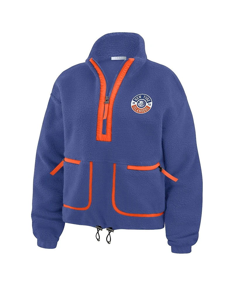 Wear by Erin Andrews Women's Royal New York Islanders Polar Fleece Half-Zip Jacket