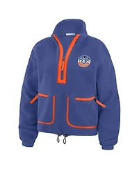 Wear by Erin Andrews Women's Royal New York Islanders Polar Fleece Half-Zip Jacket
