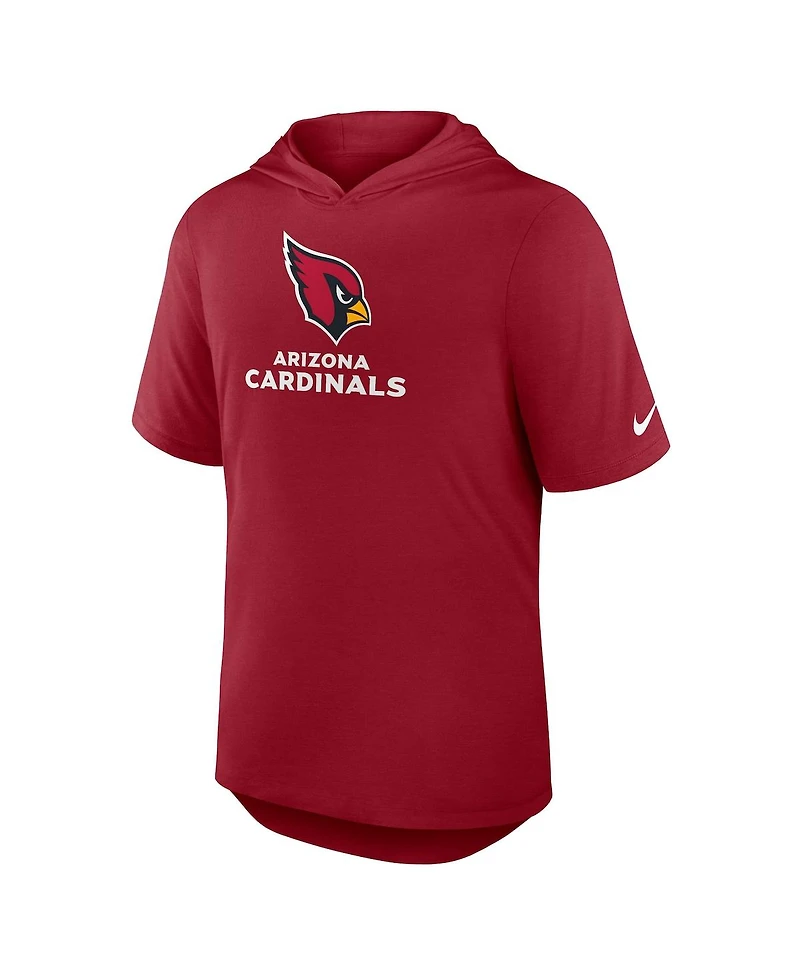 Nike Men's Cardinal Arizona Cardinals Lockup Tri-Blend Hoodie T-Shirt