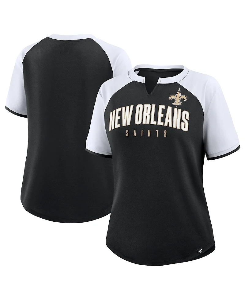 Fanatics Women's Black/White New Orleans Saints Height Advantage T-Shirt