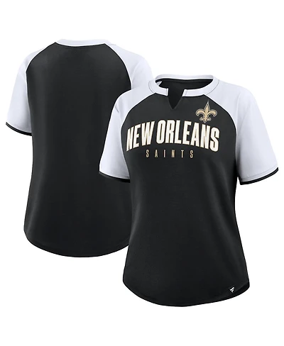 Fanatics Women's Black/White New Orleans Saints Height Advantage T-Shirt