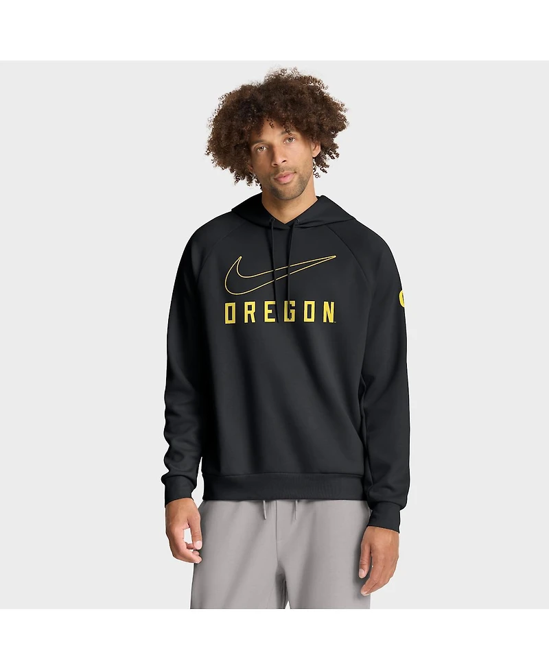 Nike Men's Black Oregon Ducks Premium Raglan Performance Pullover Hoodie