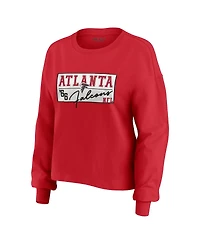 Wear by Erin Andrews Women's 2-Piece Red Atlanta Falcons Heavy Rugby Jersey Long Sleeve T-Shirt and Shorts Lounge Set