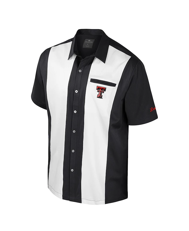 Colosseum Men's Black Texas Tech Red Raiders Strike Bowling Button-Up Shirt
