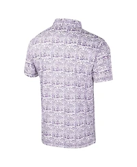 Colosseum Men's Purple Tcu Horned Frogs It's Time Allover Print Polo Shirt