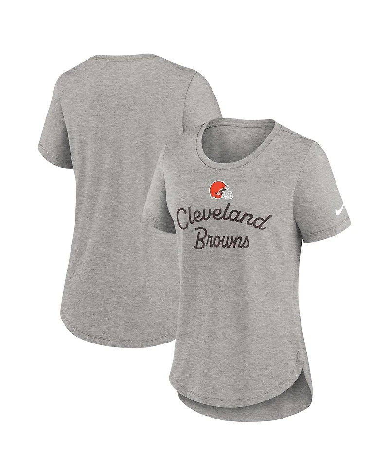 Nike Women's Gray Cleveland Browns Script Tri-Blend T-Shirt