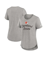 Nike Women's Gray Cleveland Browns Script Tri-Blend T-Shirt