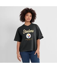 Nike Women's Black Pittsburgh Steelers Essential Script Relaxed Boxy T-Shirt