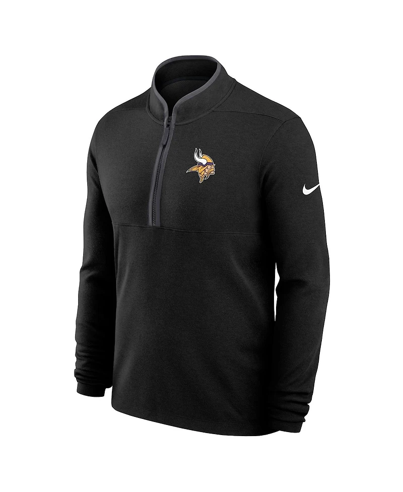 Nike Men's Black Minnesota Vikings Lightweight Victory Performance Half-Zip Pullover