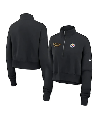 Nike Women's Black Pittsburgh Steelers Primetime Phoenix Half-Zip Sweatshirt