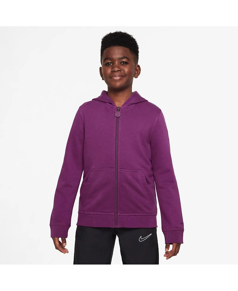 Nike Big Boys and Girls Purple Barcelona 2025/26 Club Full-Zip Hooded Jacket