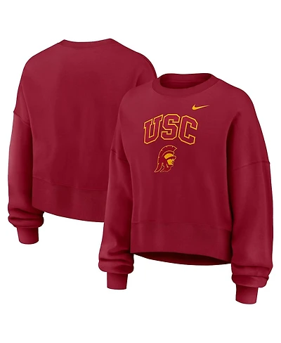 Nike Women's Cardinal Usc Trojans Oversized Phoenix Arch Pullover Sweatshirt