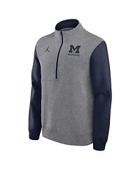 Jordan Men's Heather Gray Michigan Wolverines Club Fleece Half-Zip Pullover Sweatshirt
