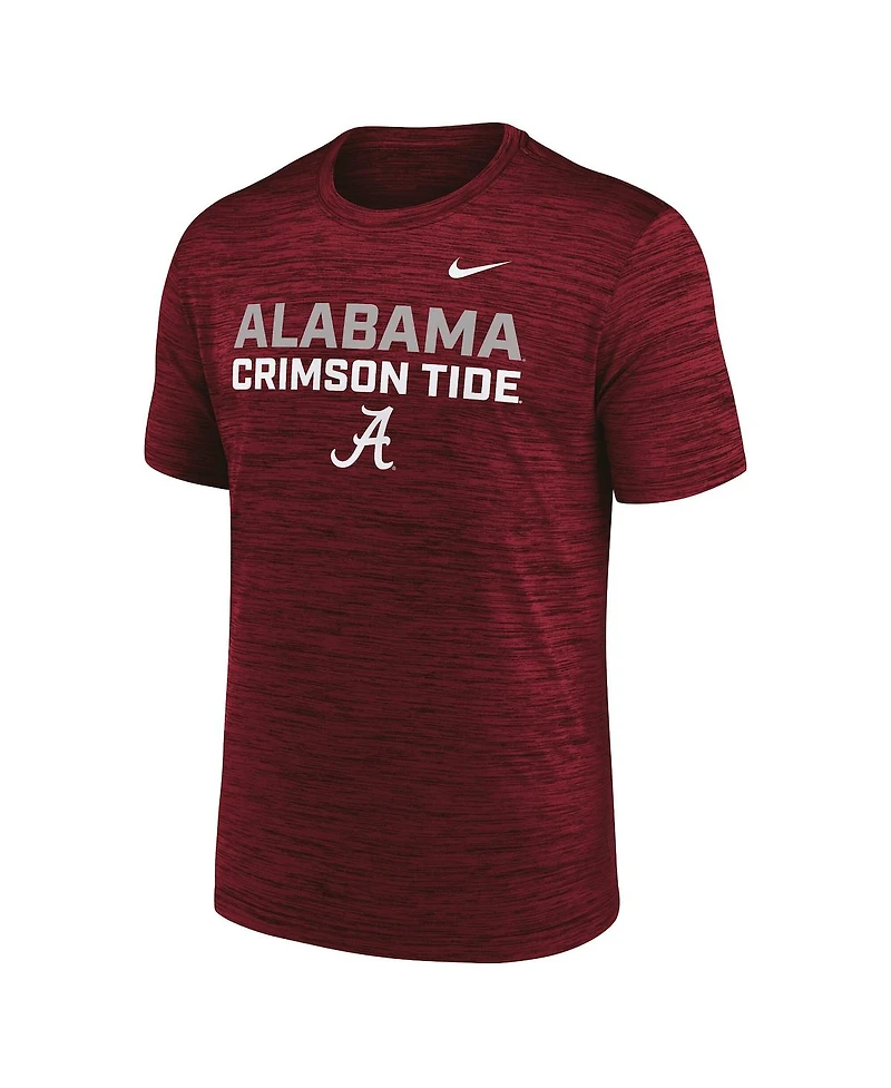 Nike Men's Crimson Alabama Tide Campus Center Stack Velocity Performance T-Shirt