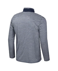 Colosseum Men's Navy Penn State Nittany Lions Striped Quarter-Zip Sweatshirt