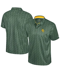 Colosseum Men's Green Baylor Bears Football Print Polo Shirt
