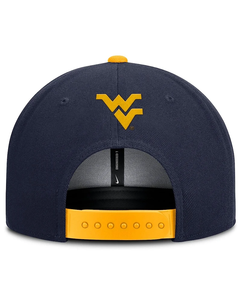 Nike Men's Navy/Gold West Virginia Mountaineers 2025 On-field Patch Pro Dri-fit Snapback Hat