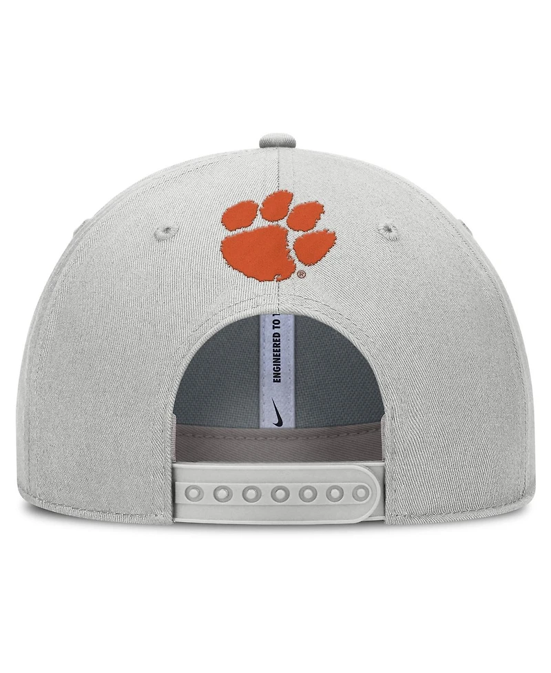 Nike Men's Gray Clemson Tigers 2025 Sideline Dust Pinched Rise Adjustable Hat