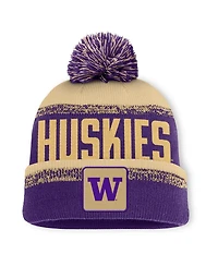 Fanatics Men's Purple/Gold Washington Huskies Thrive Cuffed with Pom Knit Hat