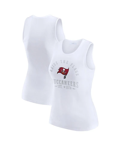 Wear by Erin Andrews Women's White Tampa Bay Buccaneers Ribbed Graphic Tank Top