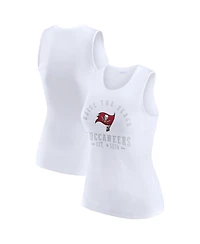 Wear by Erin Andrews Women's White Tampa Bay Buccaneers Ribbed Graphic Tank Top
