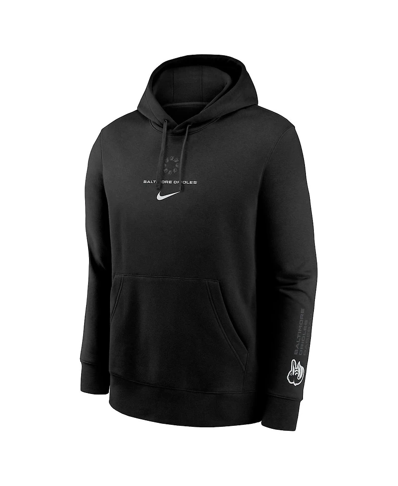 Nike Men's Black Baltimore Orioles Lights Out Club Fleece Pullover Hoodie
