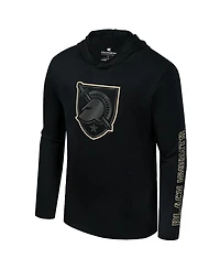 Colosseum Men's Black Army Knights Color Pop Active Blend Hooded Long Sleeve T-Shirt