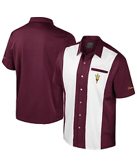 Colosseum Men's Maroon Arizona State Sun Devils Strike Bowling Button-Up Shirt