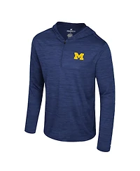 Colosseum Men's Navy Michigan Wolverines Always Sunny Lightweight Quarter-Zip Hoodie