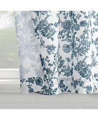 No. 918 Elodie Tonal Botanical Semi-Sheer Rod Pocket Kitchen Curtain Tier Pair
