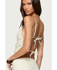 Edikted Womens Arielle Iridescent Backless Top