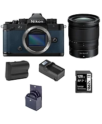 Nikon Z f Mirrorless Camera, Blue with Nikkor Z 24-70mm f/4 S Lens, Bundle with Battery, 128GB Memory Card and 72mm Filter Kit
