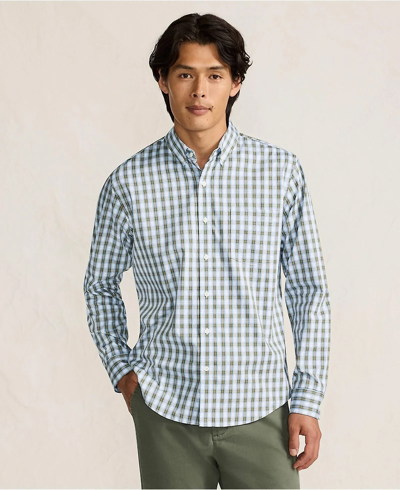 Lands' End Men's Long Sleeve Tailored Fit Travel Kit Shirt