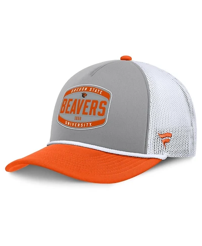 Fanatics Men's Gray/Orange Oregon State Beavers Course Foam-Front Adjustable Trucker Hat