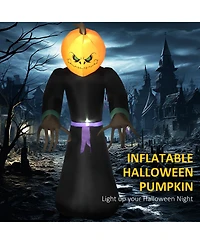 Homcom 7' Halloween Inflatable Decoration Reaper Ghost Pumpkin