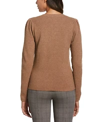 Ella Rafaella Plus Front Lace-Up Long Sleeve Sweater