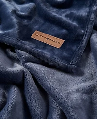 Lucky Brand Solid Plush Throw, 50" x 70"