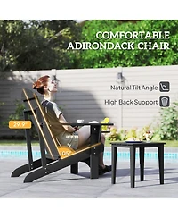 Outsunny Wood Adirondack Chair, Wooden Outdoor & Patio Seating,