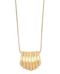 Robert Lee Morris Soho Gold Ribbed Tube Pendant Necklace