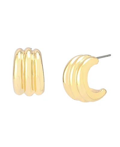 Robert Lee Morris Soho Ribbed Tube Huggie Earrings