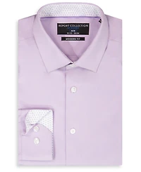 Report Collection Men's Long Sleeve 4-Way Solid Woven Dress Shirt