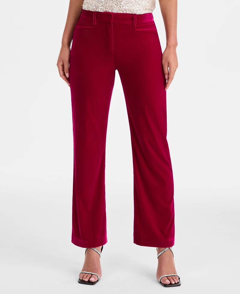 Tahari Asl Women's Velvet Flare Pants